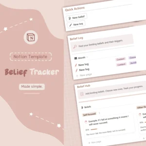 Photo of the Belief Tracker Notion Template by Hanna Luna